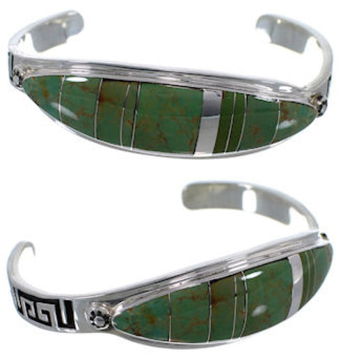 Turquoise Water Wave Genuine Sterling Silver Bracelet VX37550
